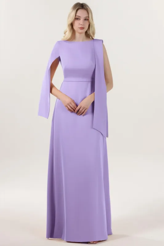 A-Line Maxi Stretch Crepe Bridesmaid Dress CS0586BM sold by Cocomelody
