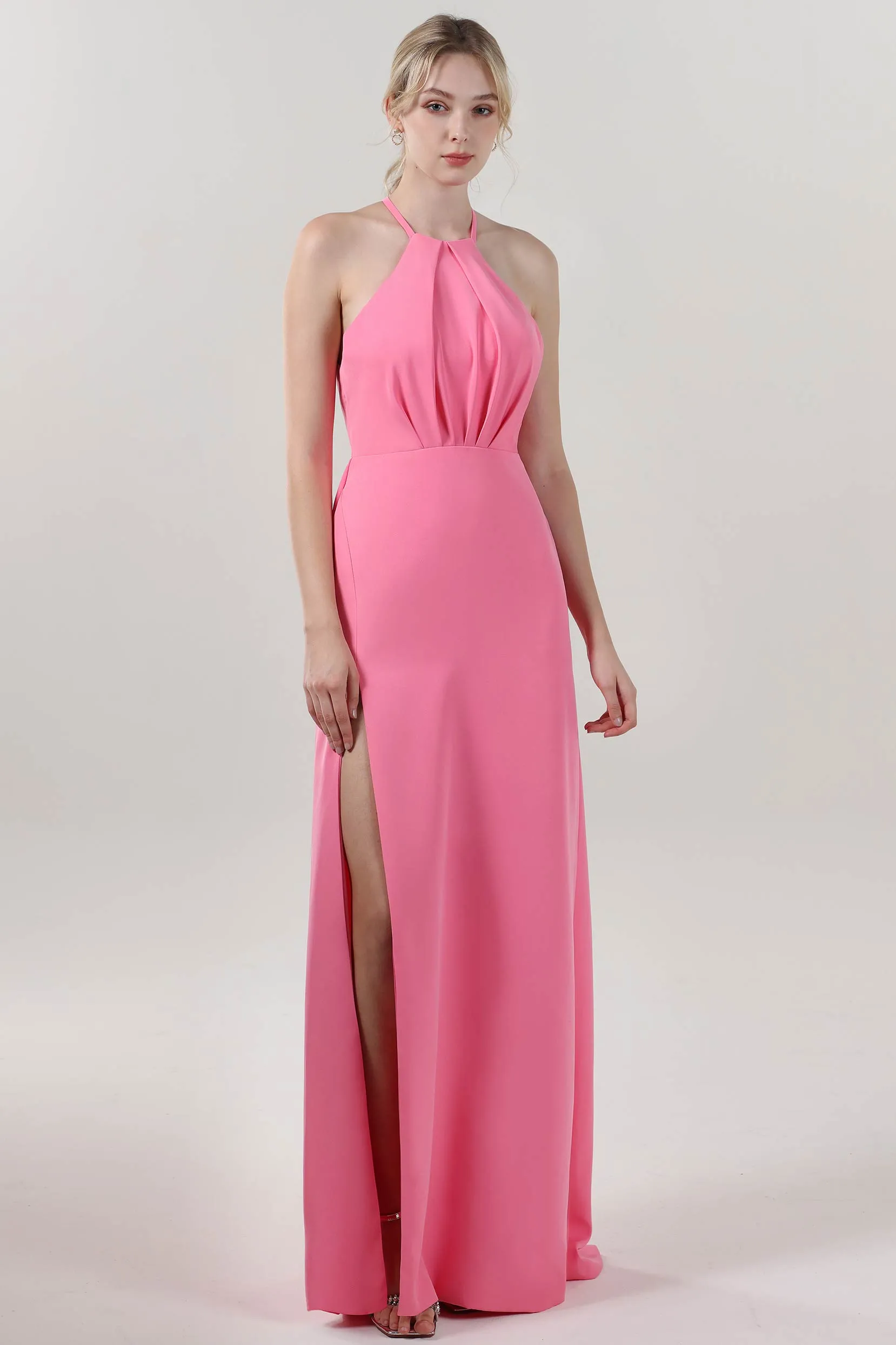 Sheath-Column Maxi Stretch Crepe Bridesmaid Dress CS0597BM sold by Cocomelody product image thumbnail 3