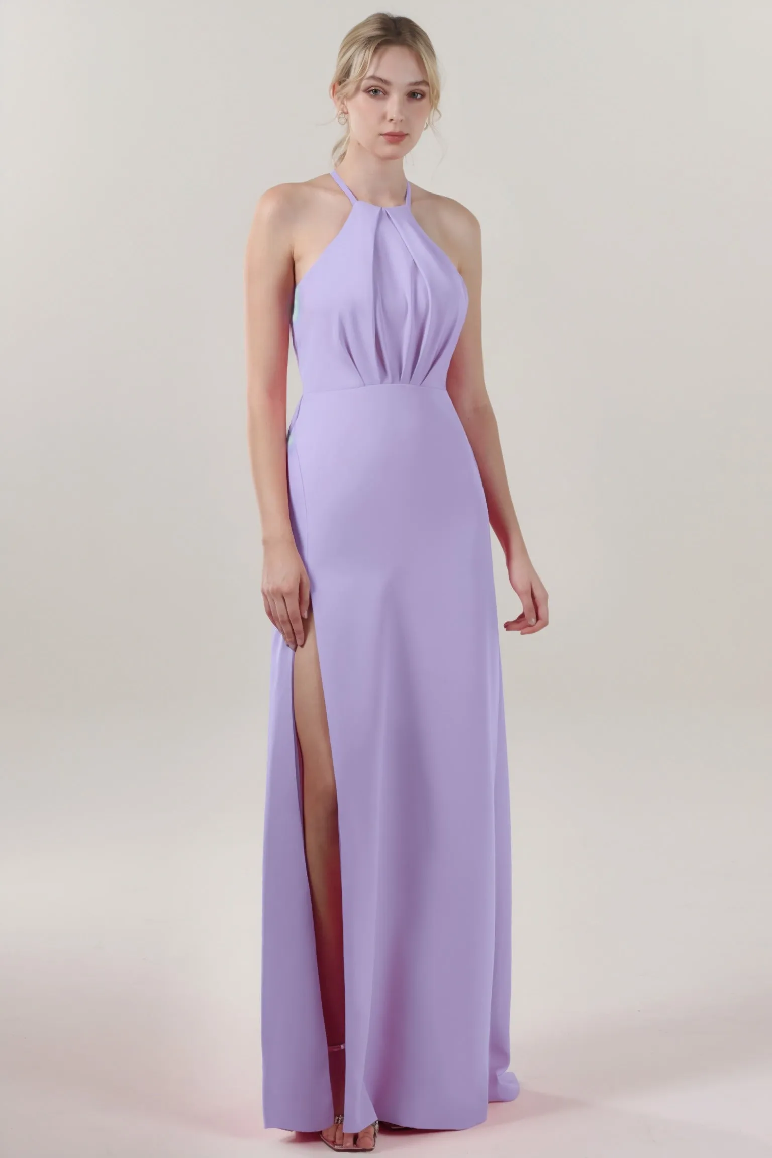 Sheath-Column Maxi Stretch Crepe Bridesmaid Dress CS0597BM sold by Cocomelody