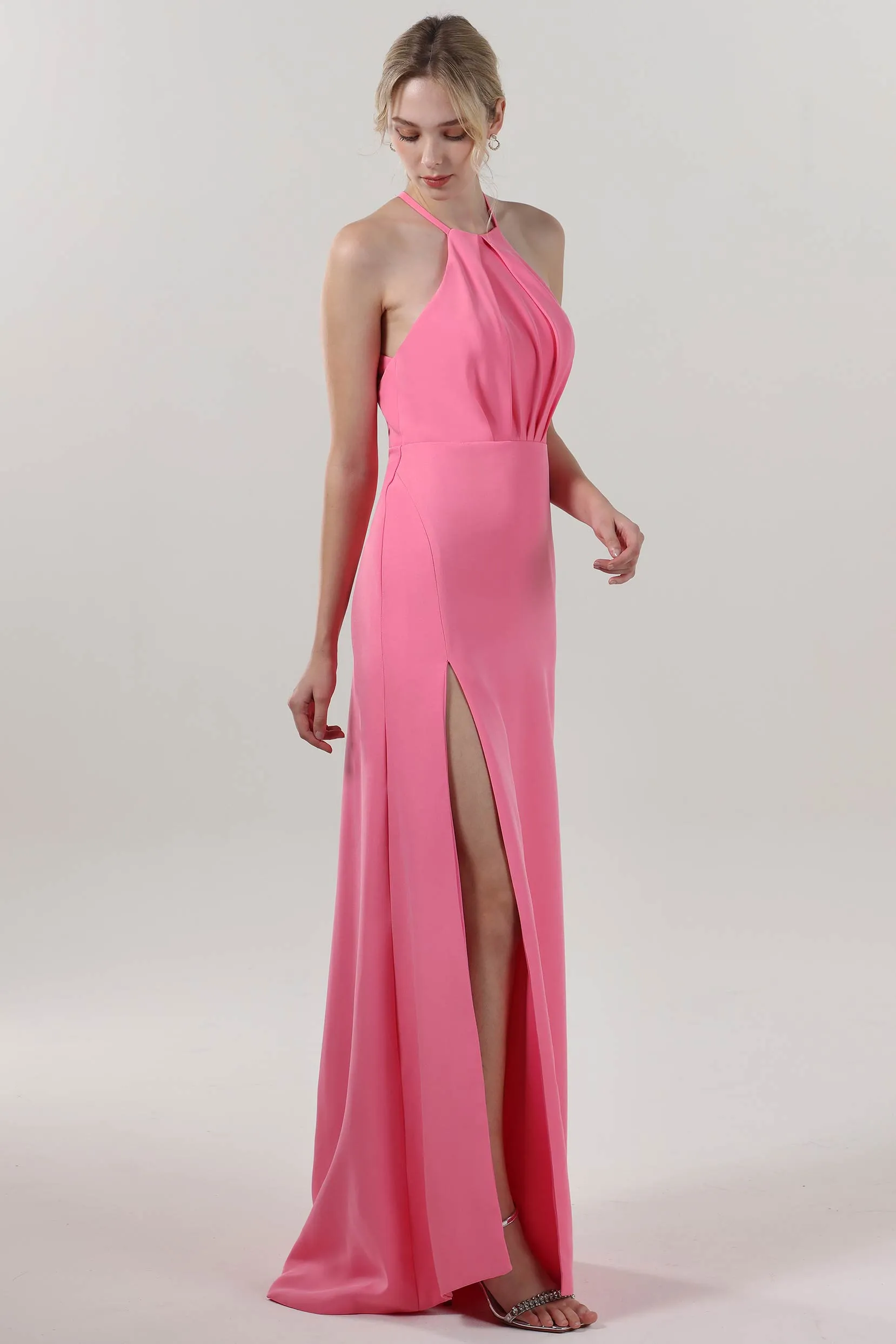 Sheath-Column Maxi Stretch Crepe Bridesmaid Dress CS0597BM sold by Cocomelody product image thumbnail 4