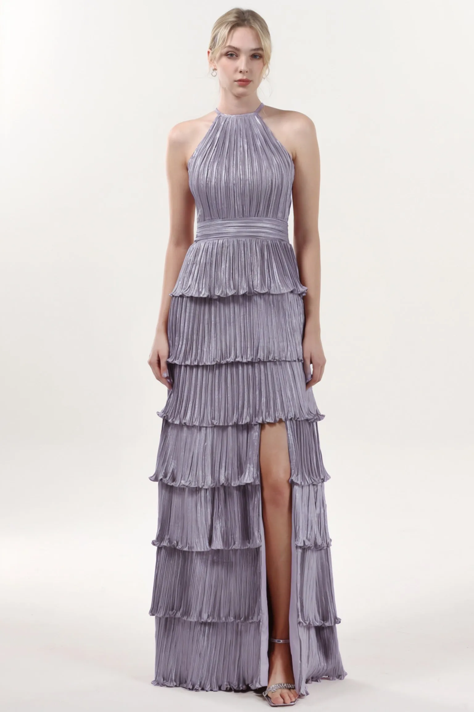 A-line Maxi Metallic Bridesmaid Dress CS0652BM sold by Cocomelody