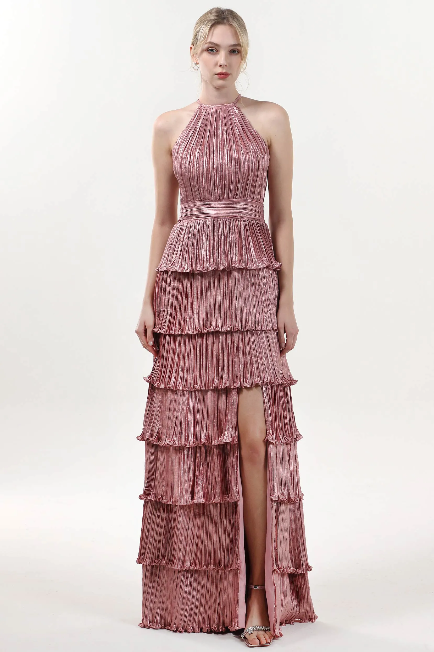 A-line Maxi Metallic Bridesmaid Dress CS0652BM sold by Cocomelody product image thumbnail 3