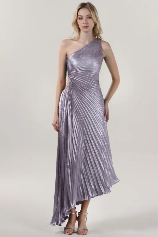 Sheath-Column Midi Metallic Bridesmaid Dress CS0644BM sold by Cocomelody