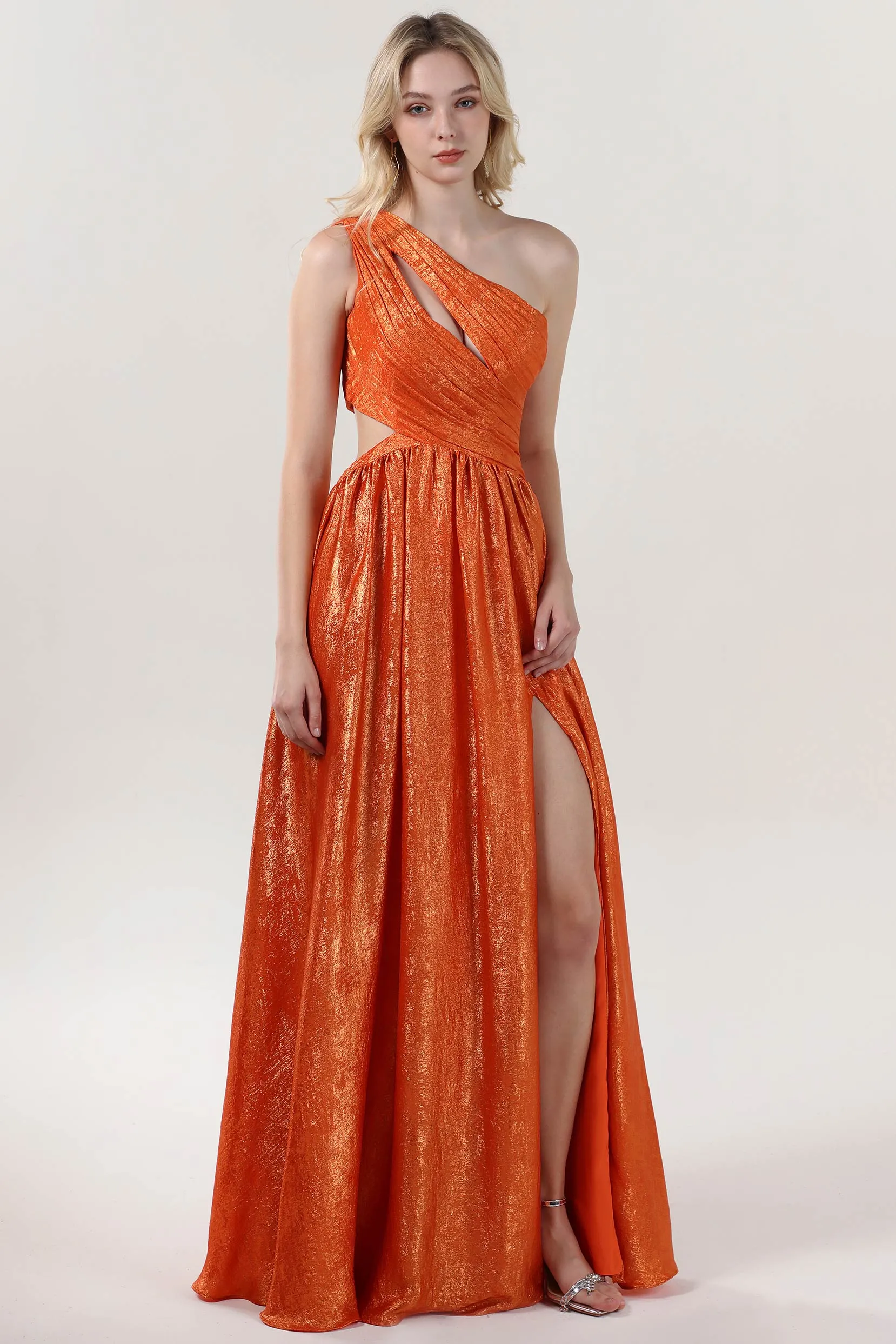 A-Line Maxi Metallic Bridesmaid Dress CS0642BM sold by Cocomelody product image thumbnail 3