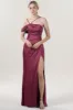 Sheath-Column Maxi Luxe Satin Bridesmaid Dress CS0602BM sold by Cocomelody