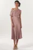 Sheath-Column Midi Luxe Satin Bridesmaid Dress CS0611BM sold by Cocomelody