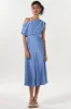 Sheath-Column Midi Luxe Satin Bridesmaid Dress CS0611BM sold by Cocomelody