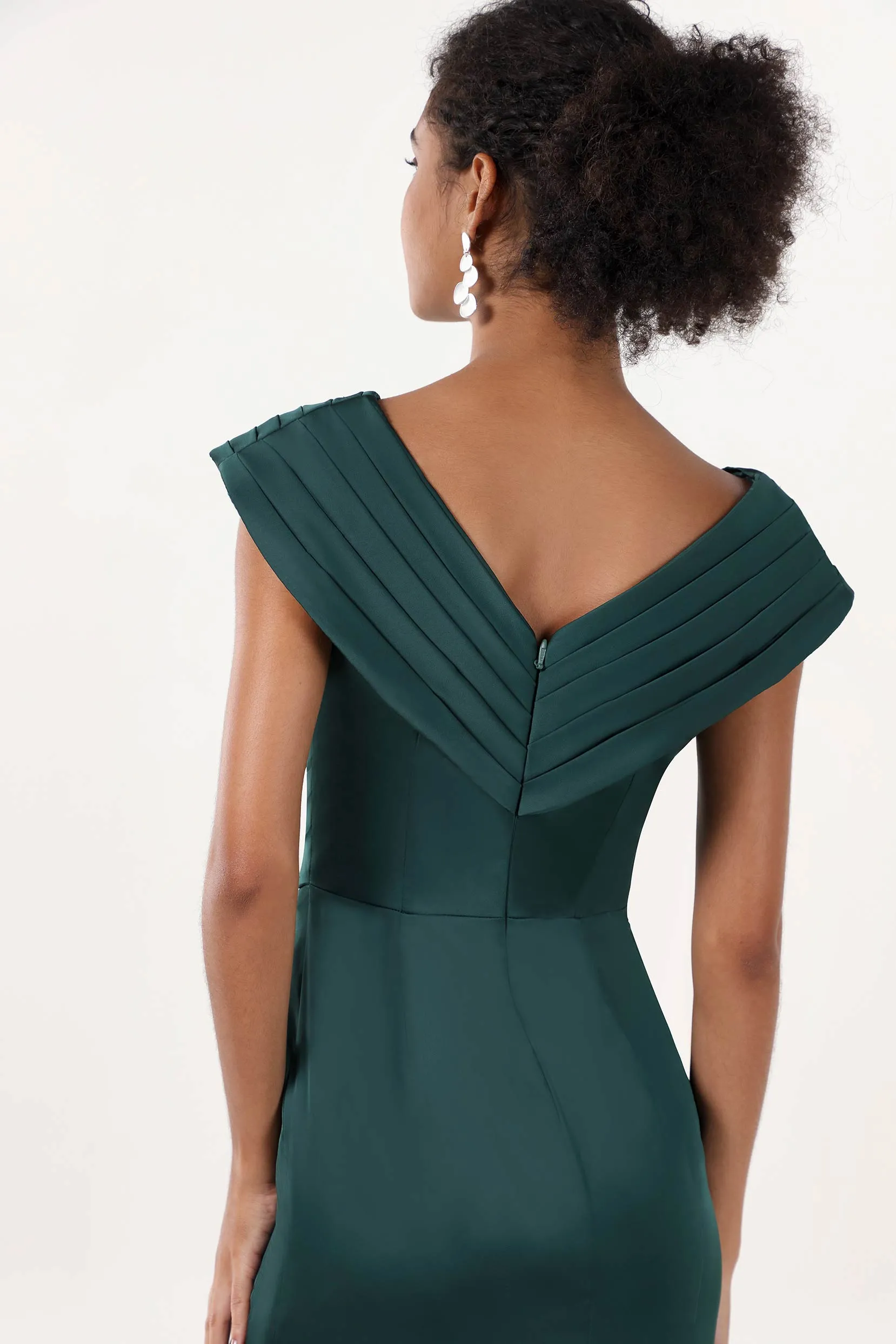 Sheath-Column Maxi Luxe Satin Bridesmaid Dress CS0608BM sold by Cocomelody product image thumbnail 5