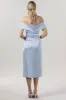 Sheath-Column Midi Luxe Satin Bridesmaid Dress CS0610BM sold by Cocomelody