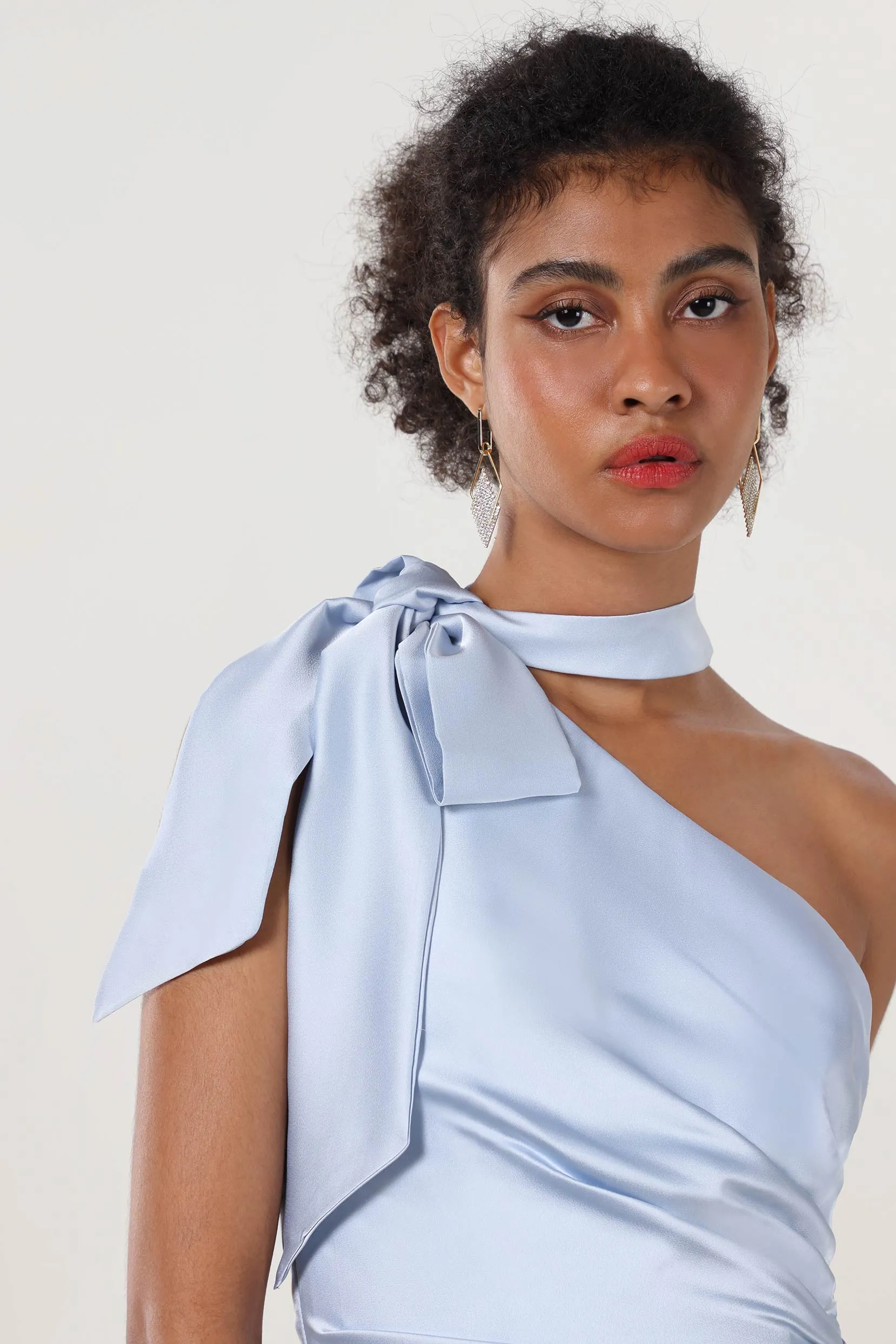 Sheath-Column Maxi Luxe Satin Bridesmaid Dress CS0604BM sold by Cocomelody product image thumbnail 5