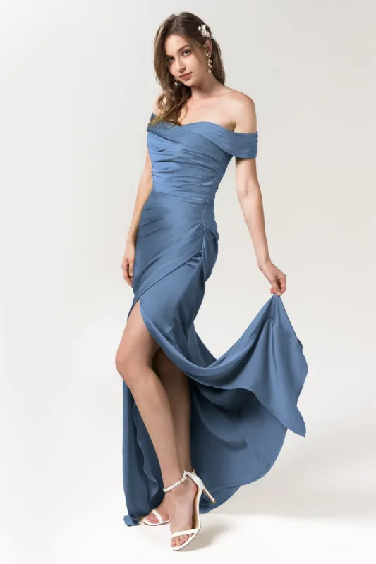 Sheath Floor Length Luxe Satin Bridesmaid Dress Formal Dresses CB0580CR sold by Cocomelody