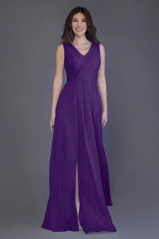Sheath-Column Floor Length Chiffon Bridesmaid Dress PR3499CR sold by Cocomelody