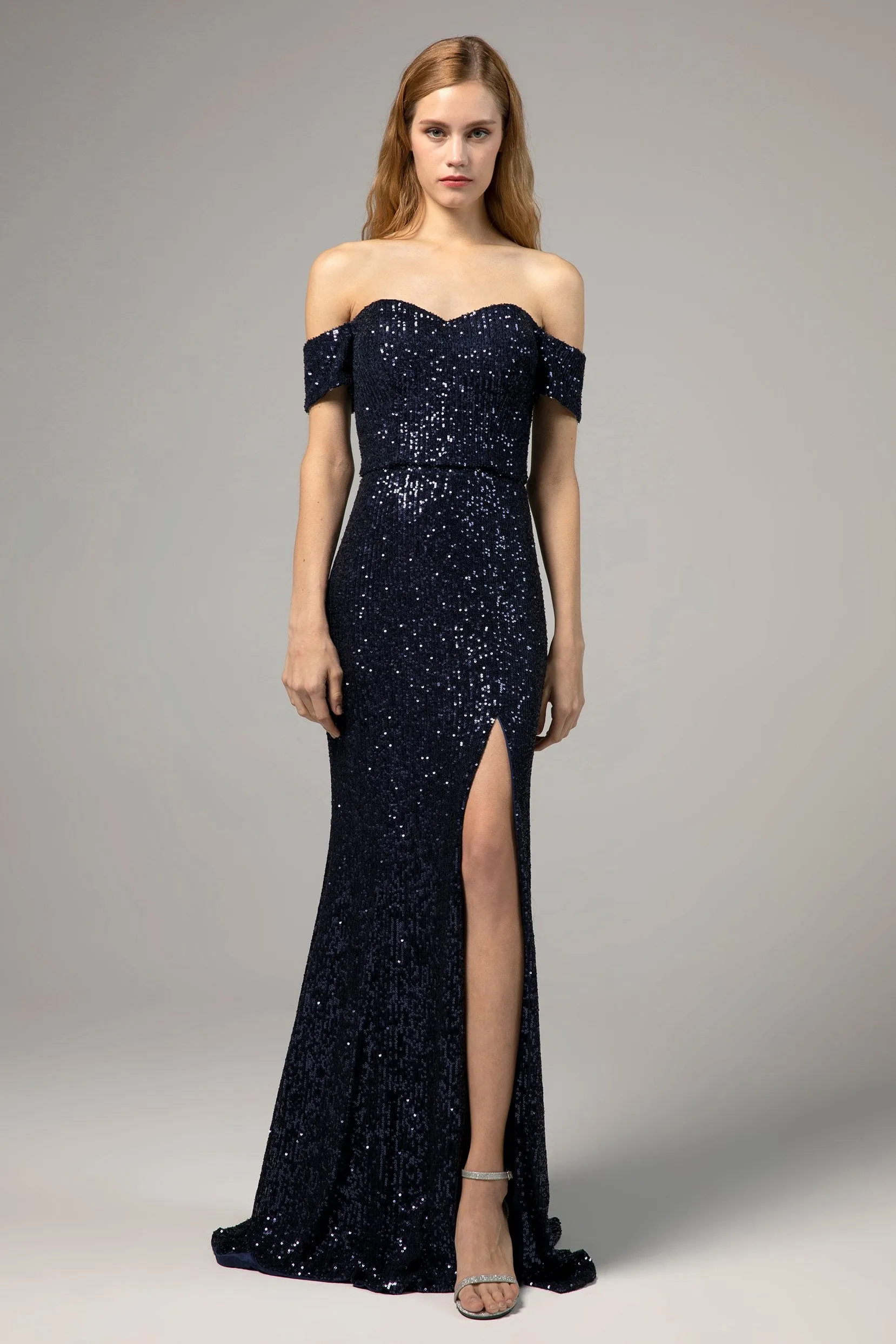 Sheath-Column Floor Length Sequined Dress CS0288CR sold by Cocomelody product image thumbnail 5