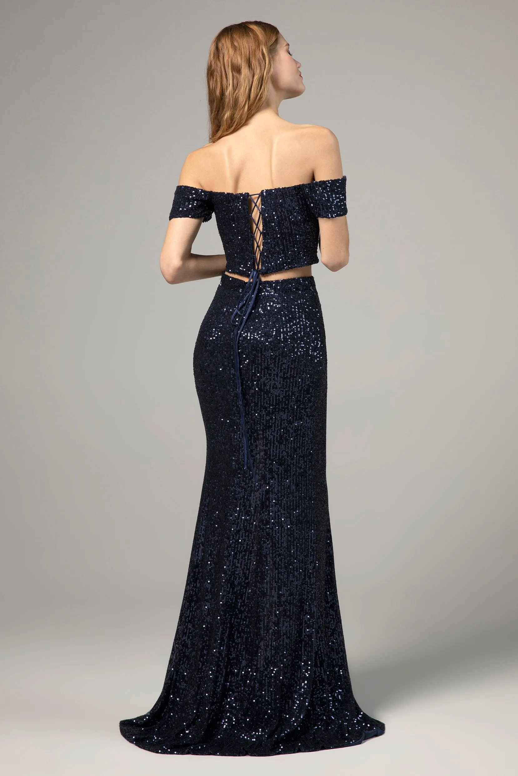 Sheath-Column Floor Length Sequined Dress CS0288CR sold by Cocomelody product image thumbnail 2