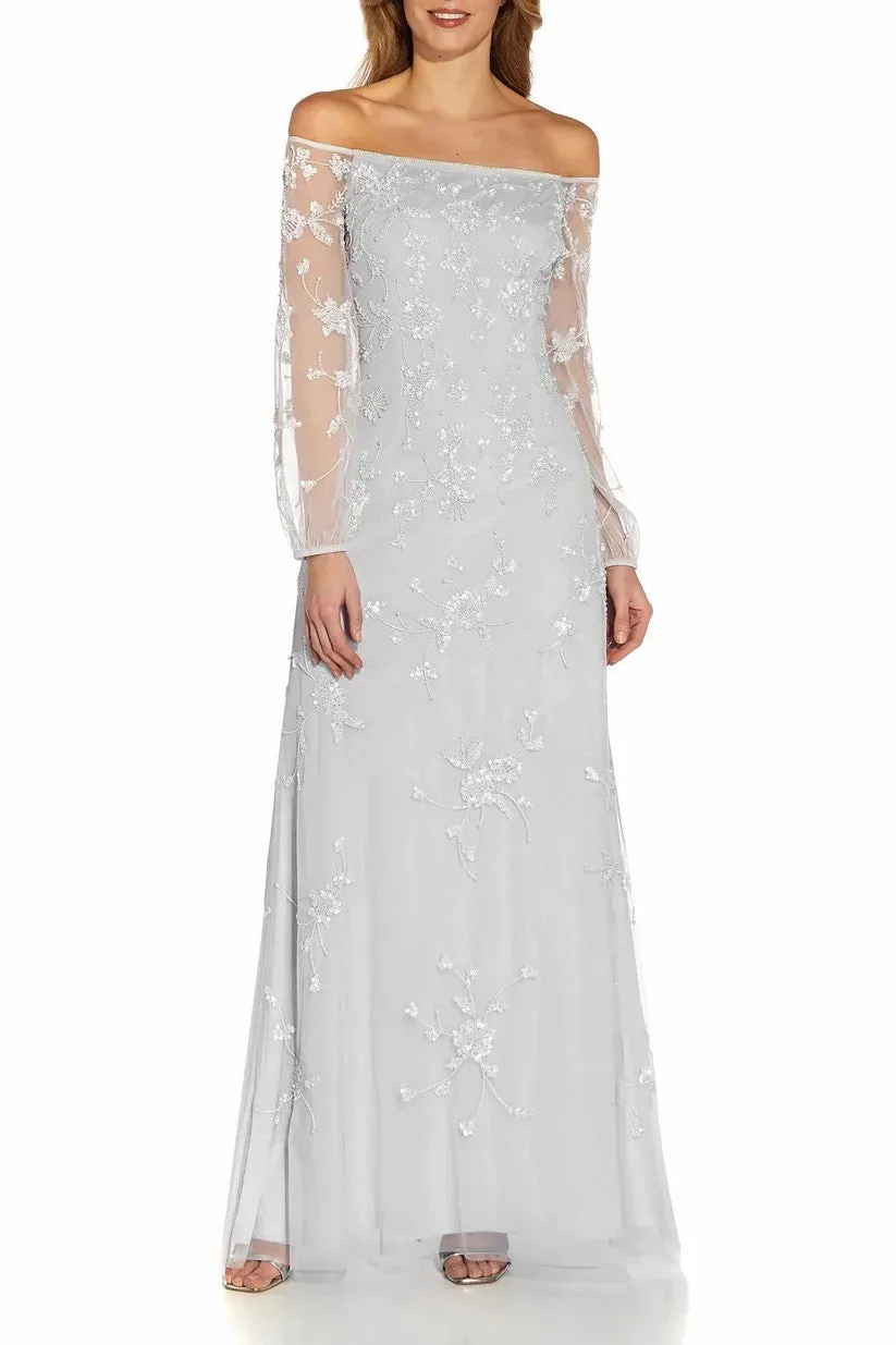 A-Line Maxi Beaded Mesh Mother Dress CM0209 sold by Cocomelody