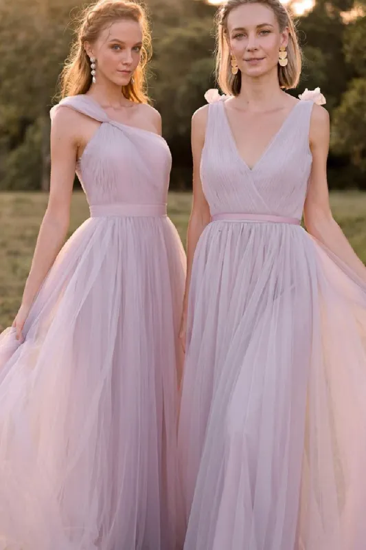A-Line Maxi Tulle Bridesmaid Dress 775779850239 sold by Cocomelody