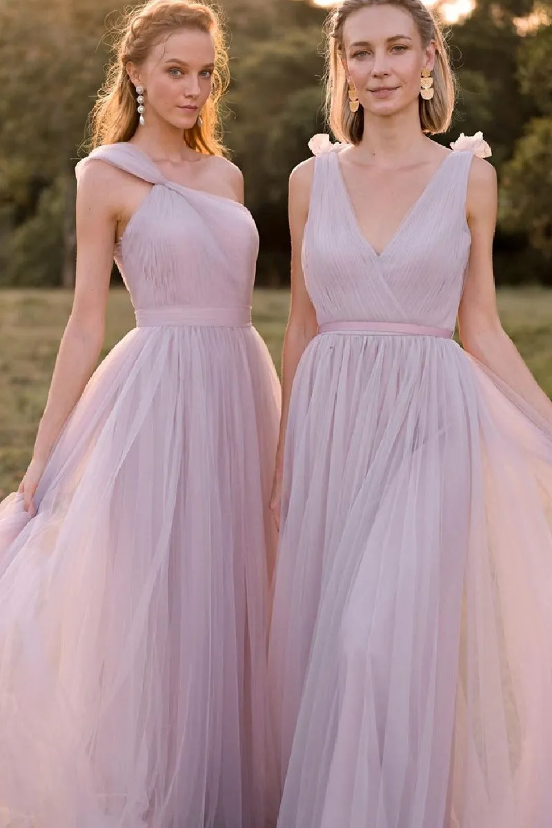 A-Line Maxi Tulle Bridesmaid Dress 775779850239 sold by Cocomelody