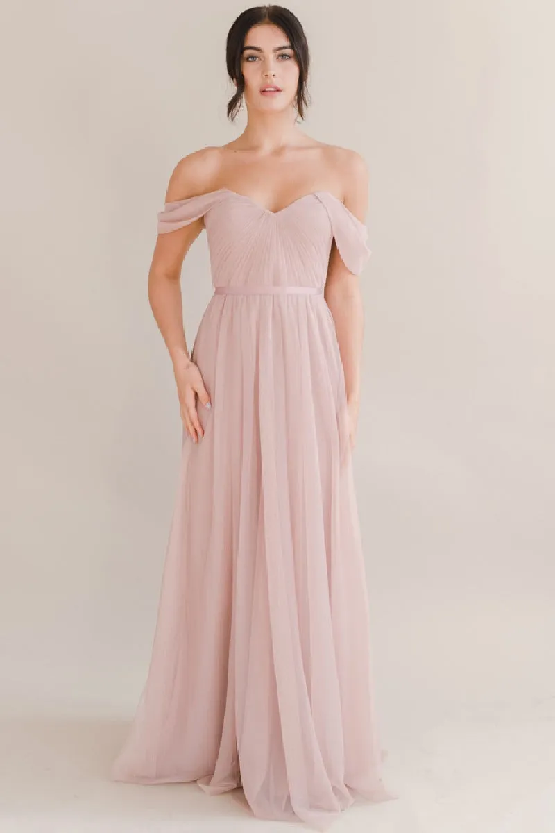 A-Line Maxi Tulle Bridesmaid Dress 775779850239 sold by Cocomelody product image thumbnail 3