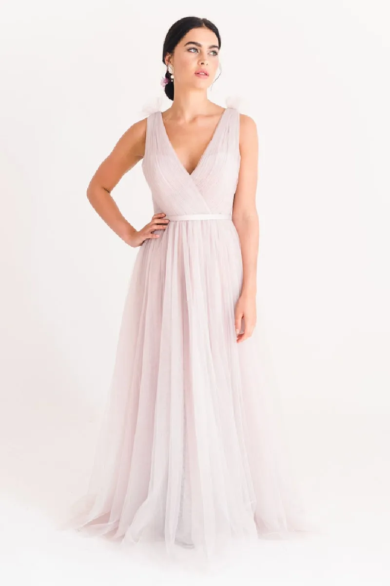 A-Line Maxi Tulle Bridesmaid Dress 775779850239 sold by Cocomelody product image thumbnail 5