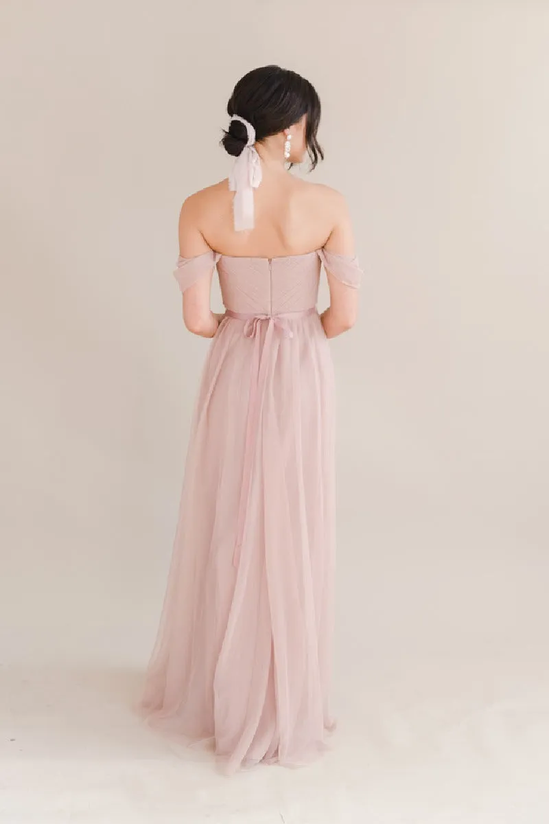 A-Line Maxi Tulle Bridesmaid Dress 775779850239 sold by Cocomelody product image thumbnail 4