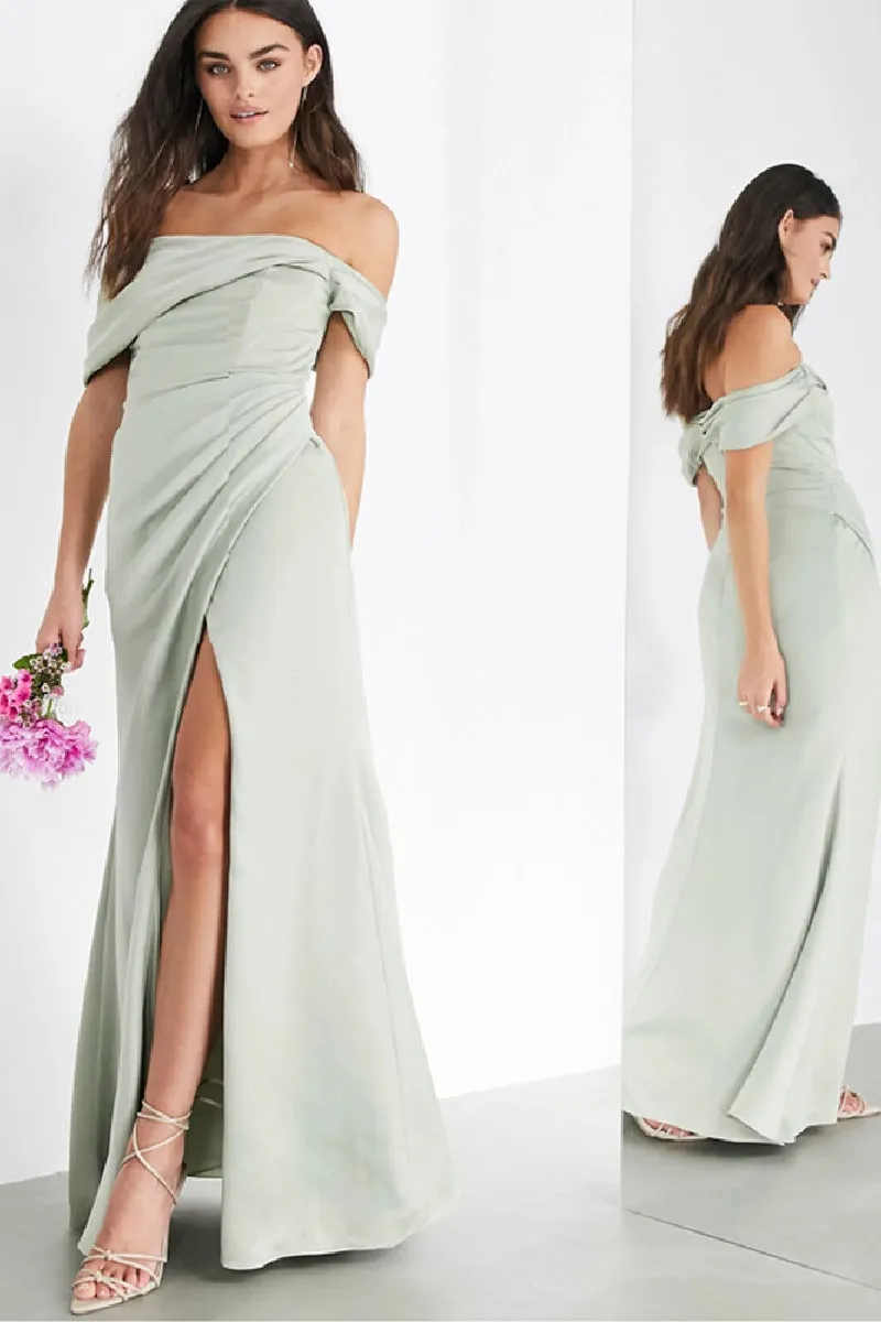 Trumpet-Mermaid Maxi Elastic Silk like Satin Bridesmaid Dress 640890117344 sold by Cocomelody product image thumbnail 3