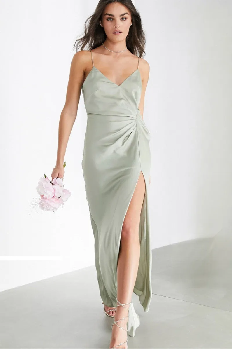 Trumpet-Mermaid Maxi Elastic Silk like Satin Bridesmaid Dress 640890117344 sold by Cocomelody product image thumbnail 2