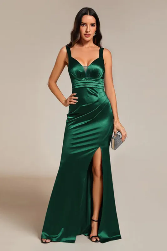 Trumpet-Mermaid Floor Length Satin Dress CS0669 sold by Cocomelody