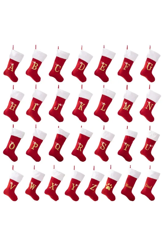 Christmas decoration supplies Red high-grade canary letter socks DIY name gift socks 829176143592 sold by Cocomelody