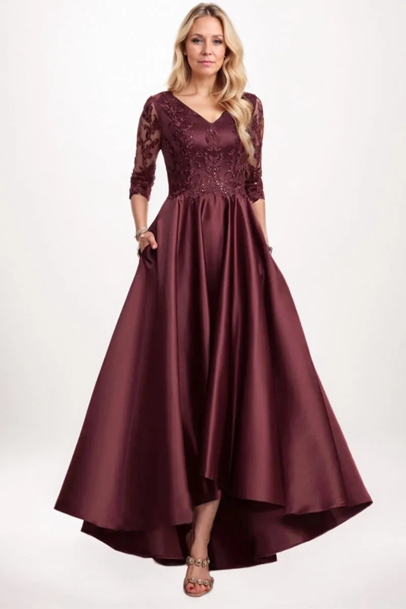 A-Line Midi Satin Mother Dress CM0263 sold by Cocomelody