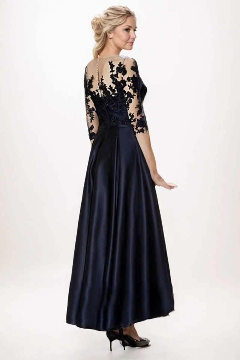 A-Line High-Low Satin Mother Dress CM0244 sold by Cocomelody product image thumbnail 2