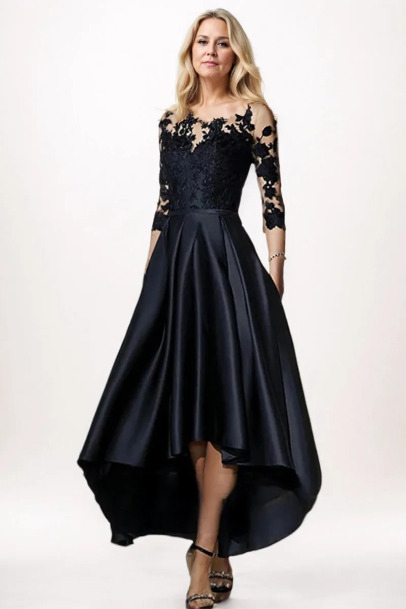 A-Line High-Low Satin Mother Dress CM0244 sold by Cocomelody