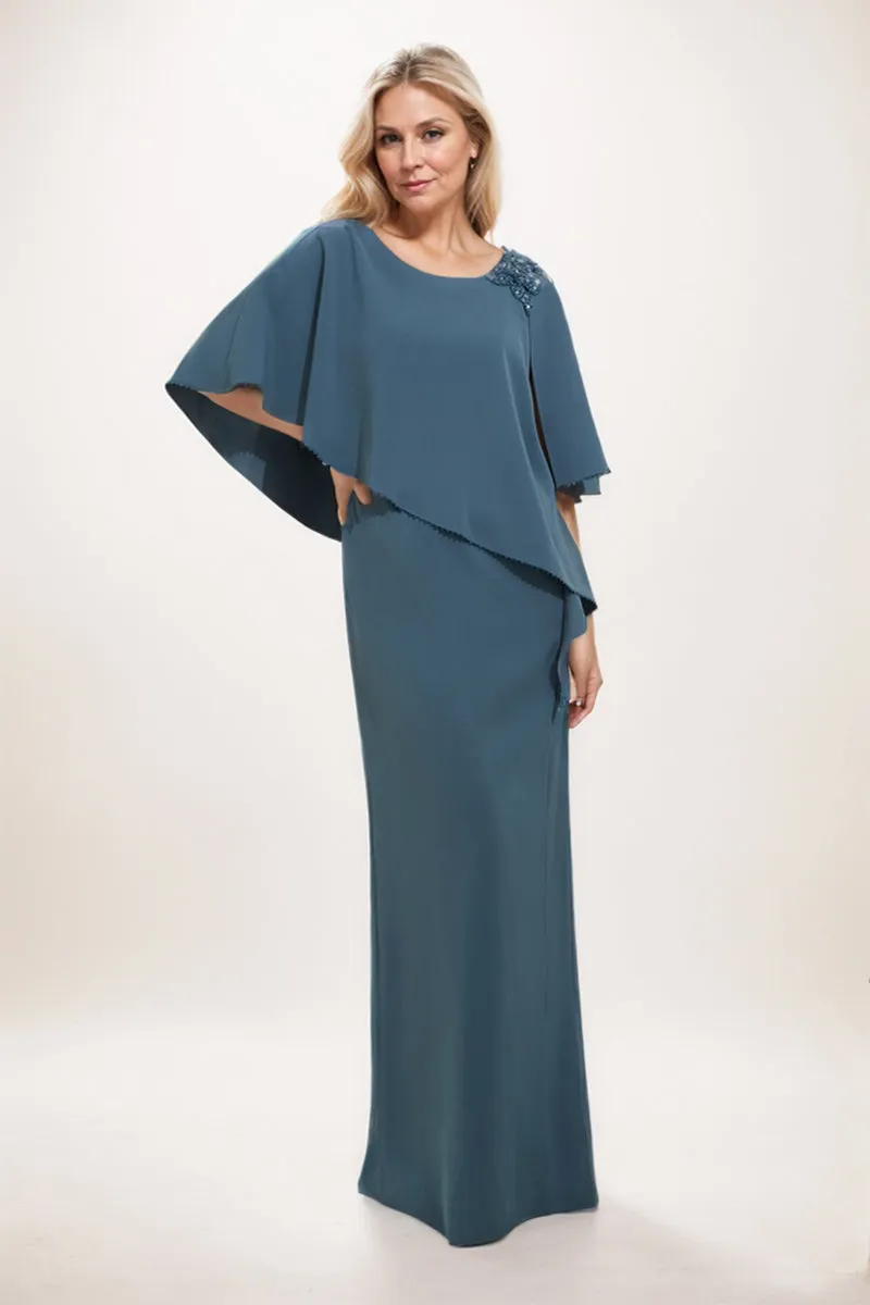 Sheath-Column Maxi Stretch Crepe Mother Dress CM0236 sold by Cocomelody