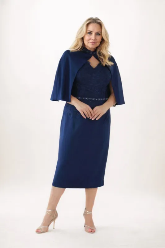 Sheath-Column Midi Satin Lace Mother Dress CM0228 sold by Cocomelody