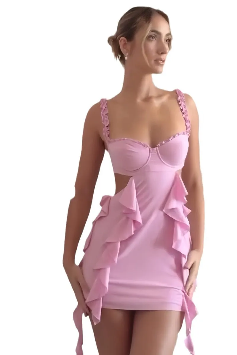 Peplum halter skirt backless sexy hip wrap cocktail dress 814678410374 sold by Cocomelody product image thumbnail 4