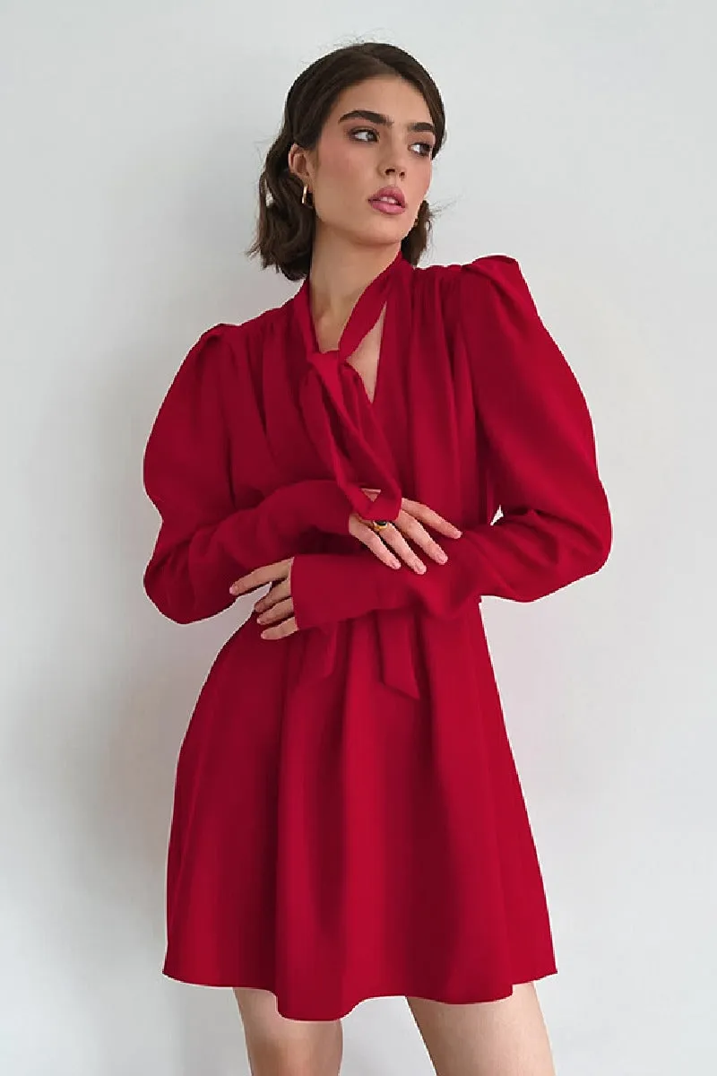 French elegant lace-up waist little black cocktail dress 818468797733 sold by Cocomelody product image thumbnail 2