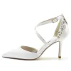 Stiletto Heel 8.5cm Silk-Like Shoes CK0174 sold by Cocomelody