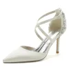 Stiletto Heel 8.5cm Silk-Like Shoes CK0174 sold by Cocomelody