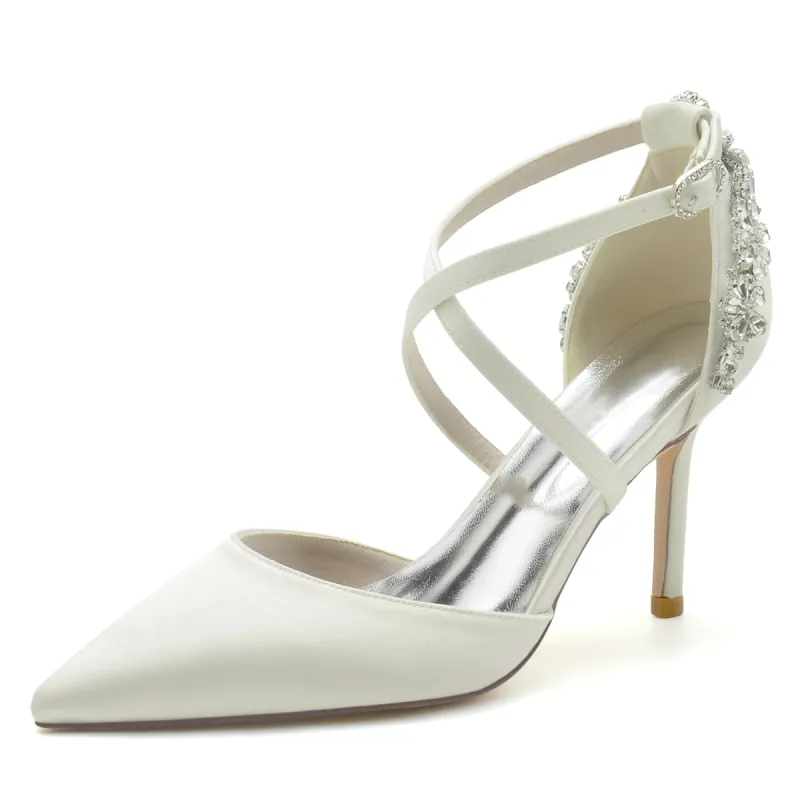 Stiletto Heel 8.5cm Silk-Like Shoes CK0174 sold by Cocomelody