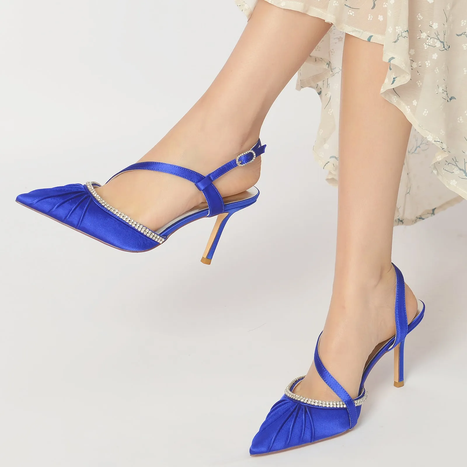 Stiletto Heel 8.5cm Silk-Like Shoes CK0162 sold by Cocomelody product image thumbnail 2