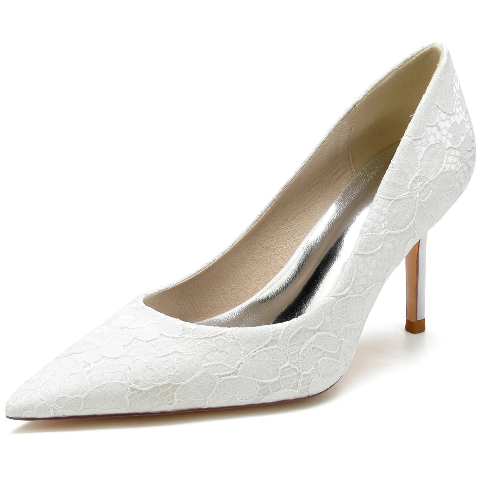 Stiletto Heel 8.5cm Silk-Like Lace Shoes CK0153 sold by Cocomelody