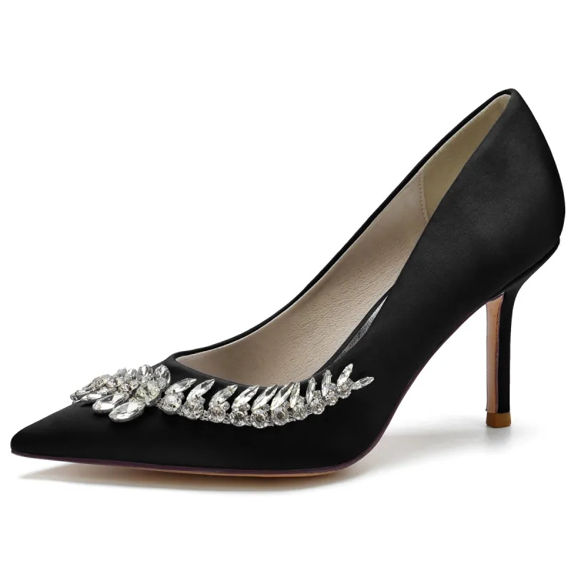 Stiletto Heel 8.5cm Silk-Like Shoes CK0149 sold by Cocomelody