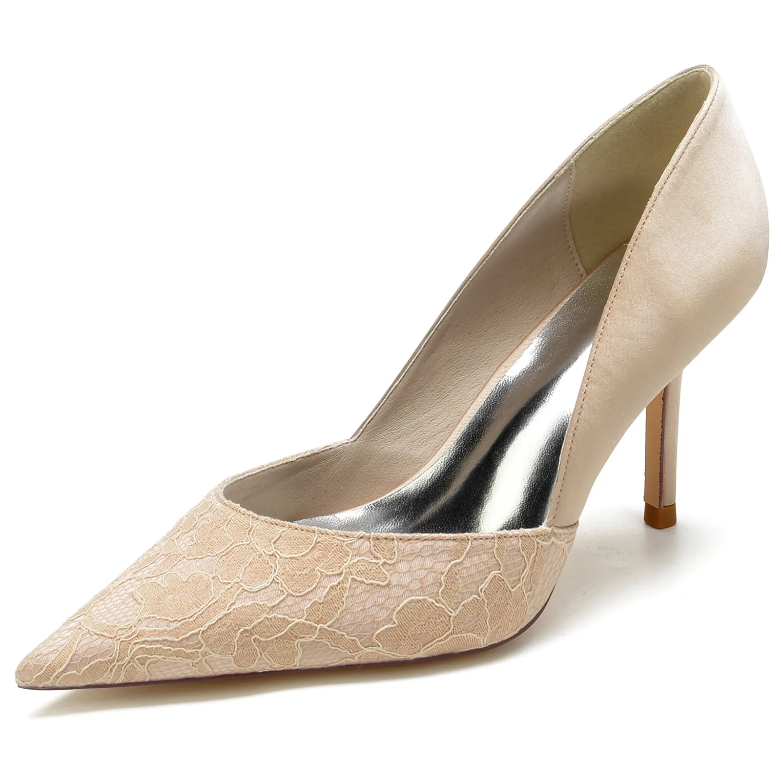 Stiletto Heel 8.5cm Silk-Like Lace Shoes CK0132 sold by Cocomelody product image thumbnail 5