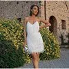 Fringed sequin sexy V-neck cocktail dress 715257715853 sold by Cocomelody