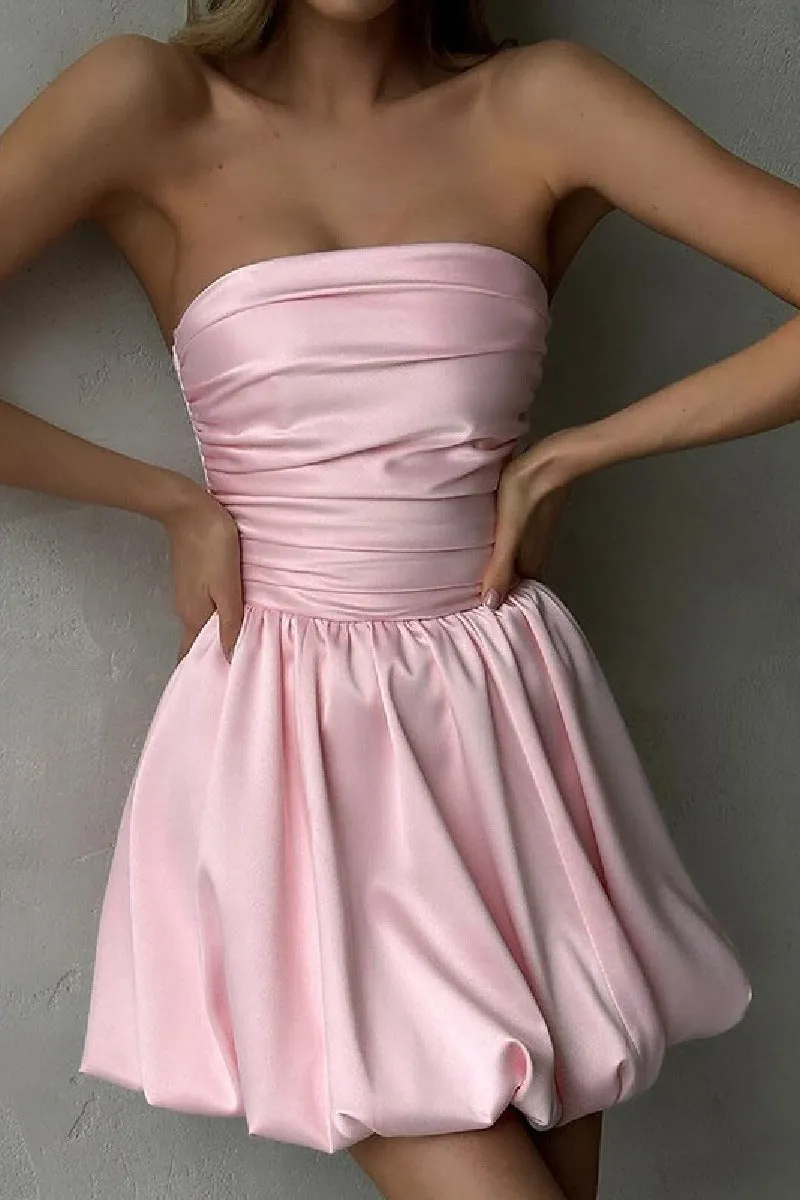 Sexy strapless A-line mini cocktail dress 802295558815 sold by Cocomelody product image thumbnail 2