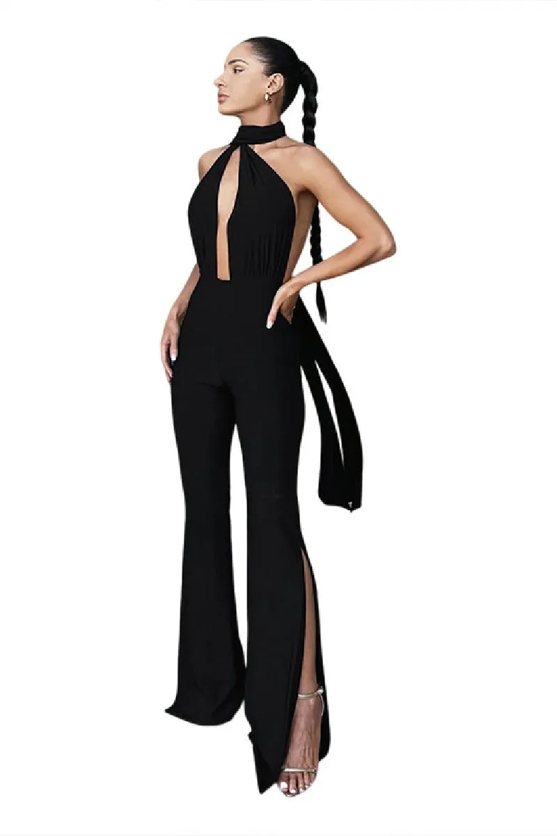 Halter sexy hollowed-out backless slim-fit jumpsuit party dress 729888018414 sold by Cocomelody product image thumbnail 5