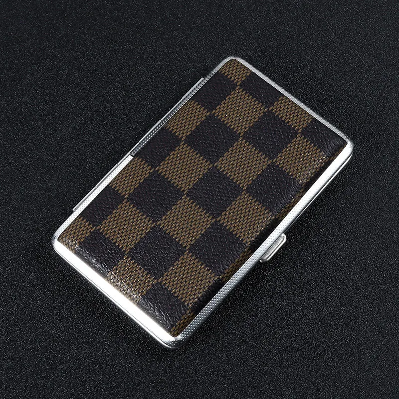 Ultra-thin portable men's leather creative metal high-grade leather cigarette case 775270864915 sold by Cocomelody