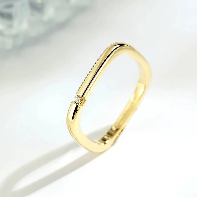 Index finger sterling silver ring small square ring personality couple ring 635585616929 sold by Cocomelody product image thumbnail 3