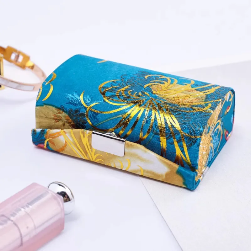 Featured brocade embroidery lipstick case Chinese lipstick case with mirror 563187976000 sold by Cocomelody