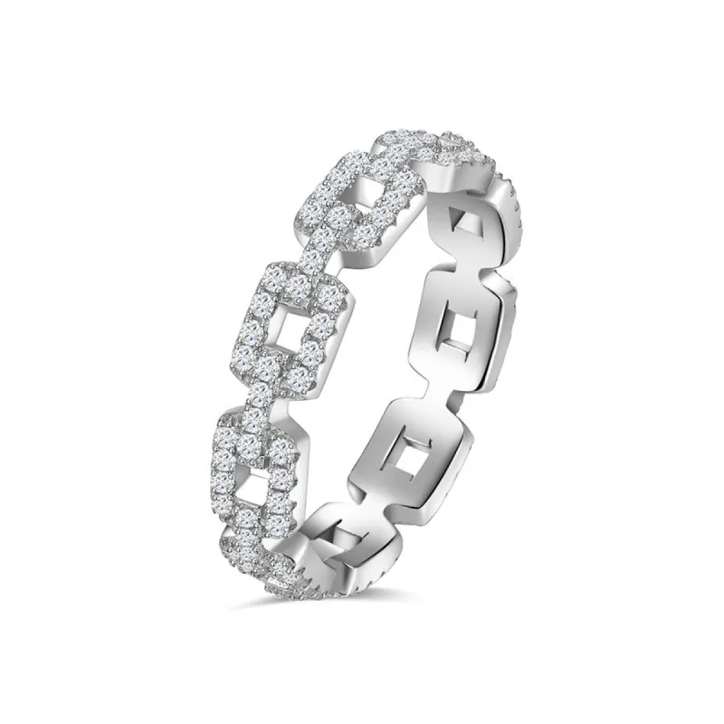 Silver chain ring 827626774462 sold by Cocomelody