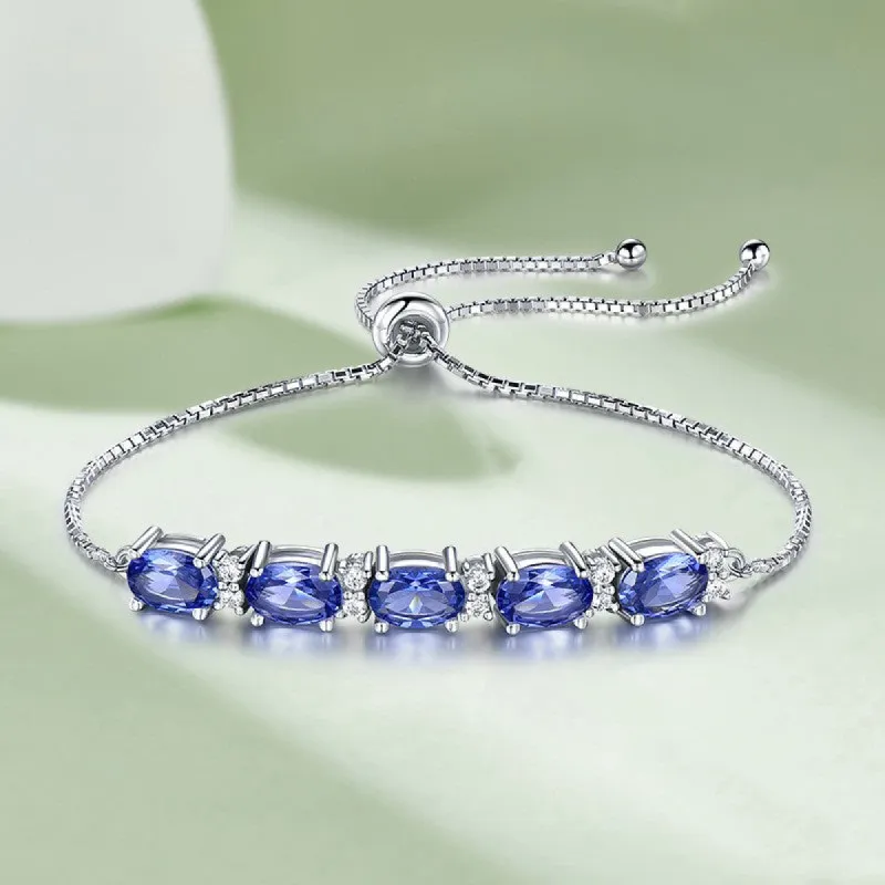 Sterling silver blue Topaz bracelet 615447747239 sold by Cocomelody